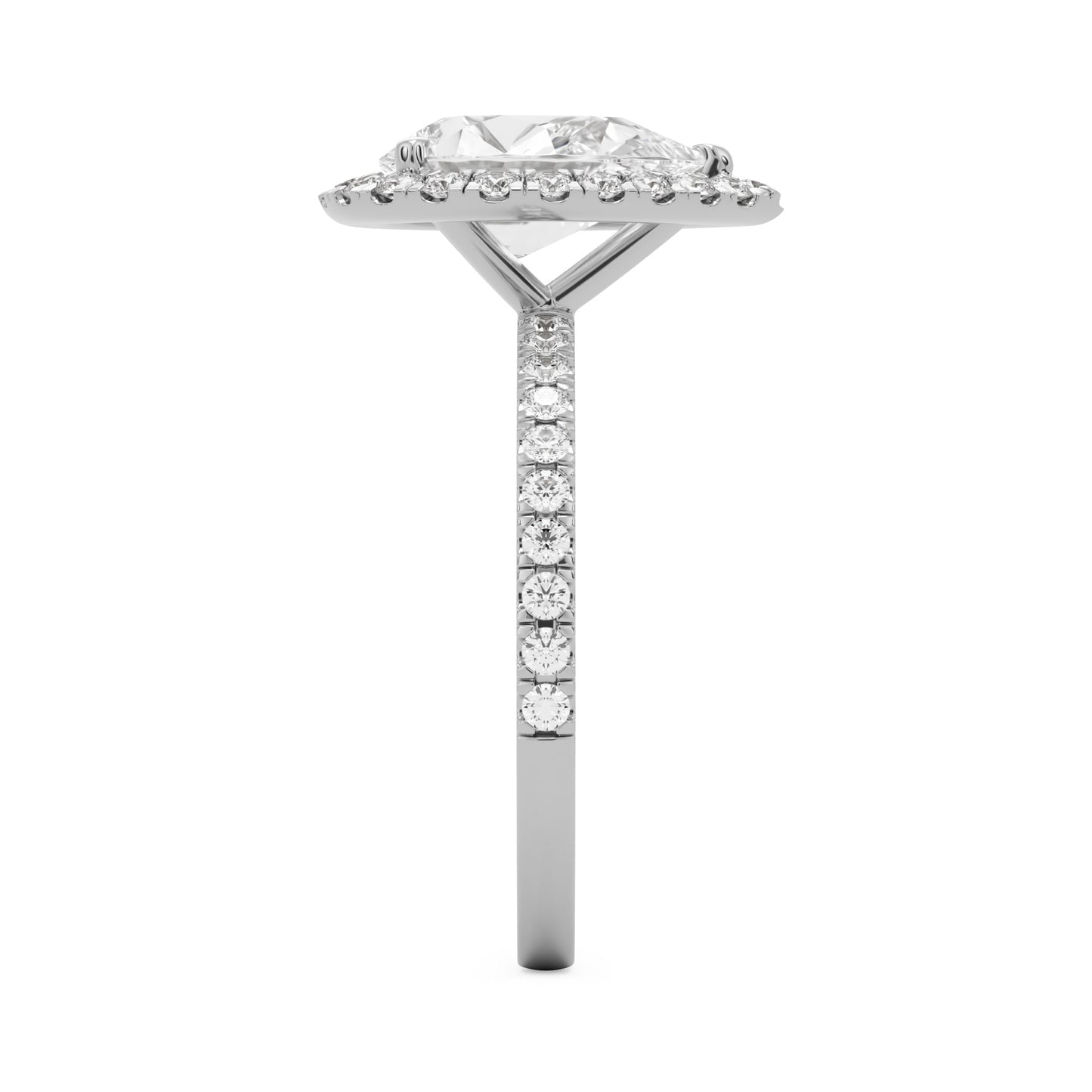 pear halo pavé platinum