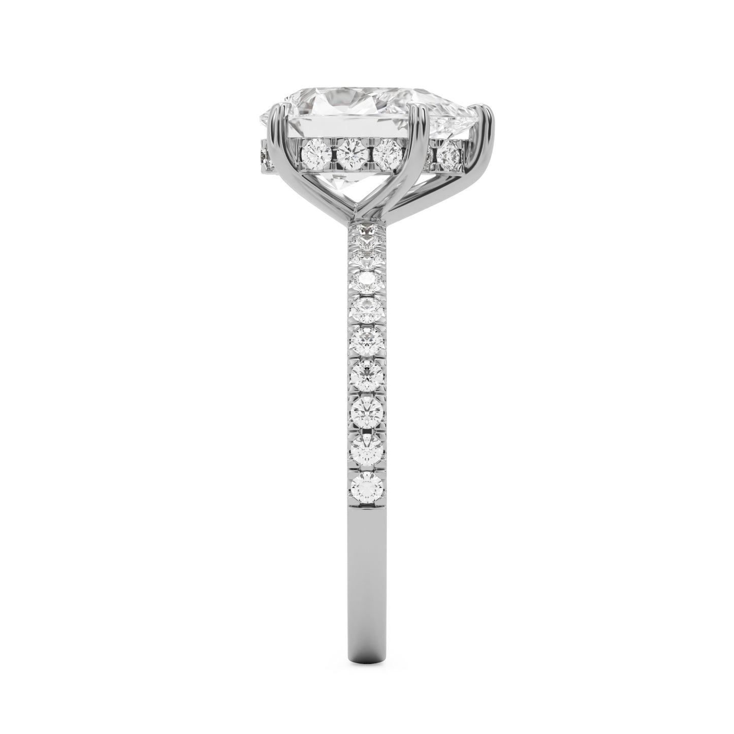 pear hidden halo pavé platinum