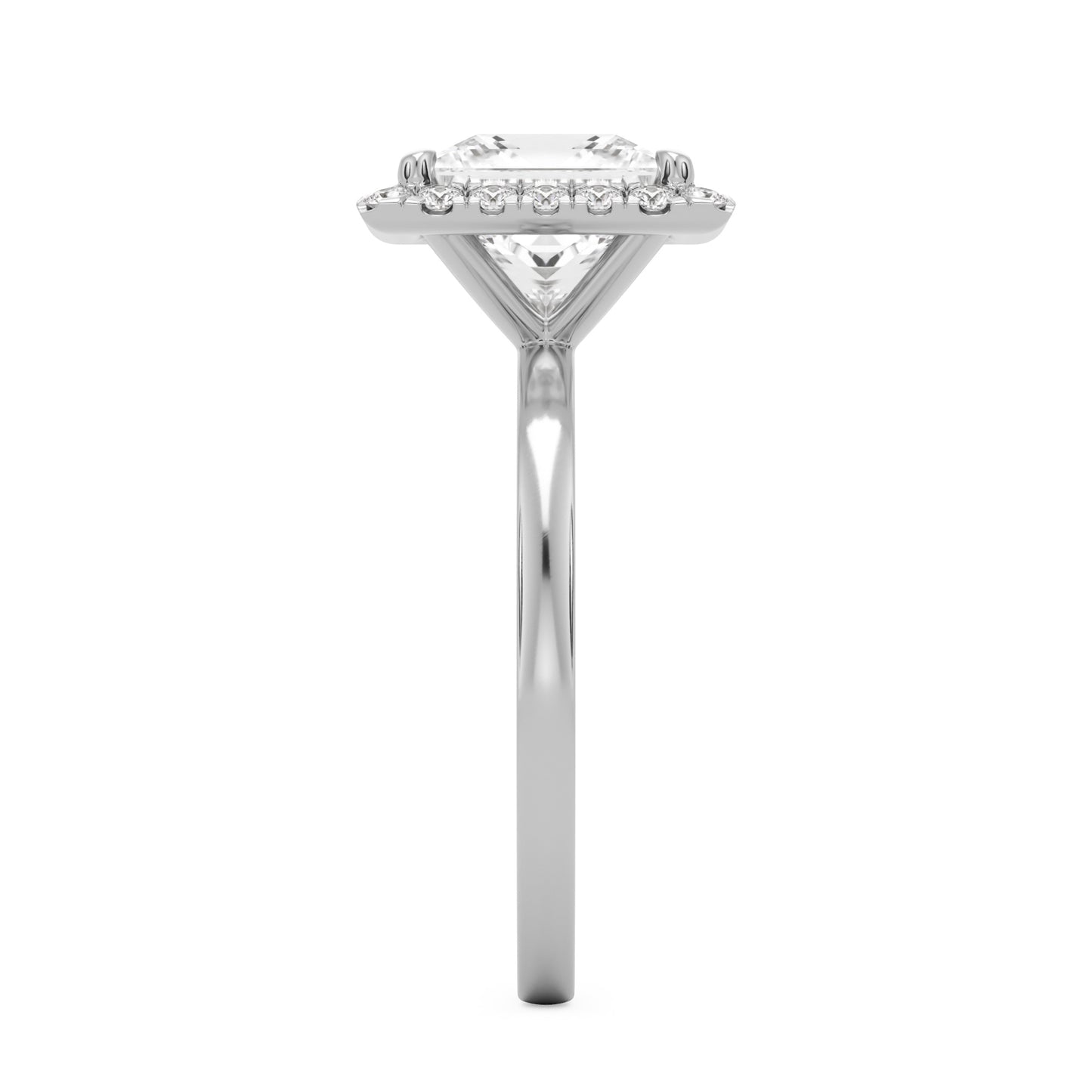 princess halo 14K white gold