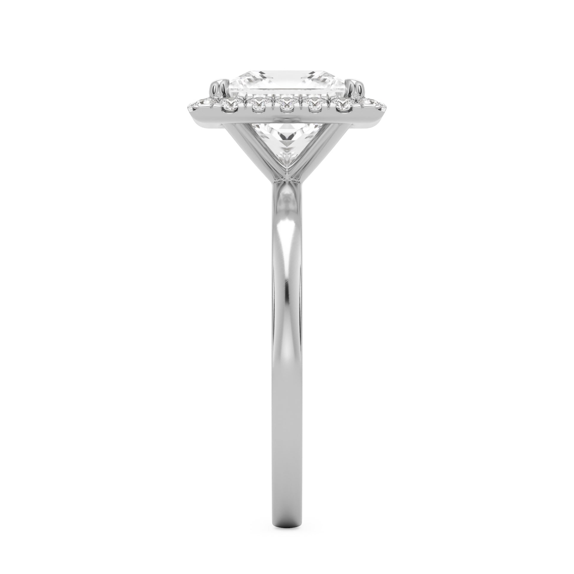 princess halo 14K white gold