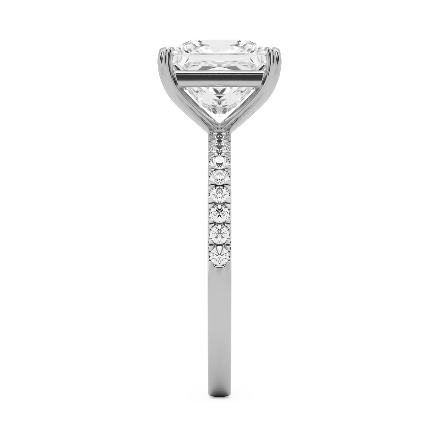 princess solitaire pavé platinum