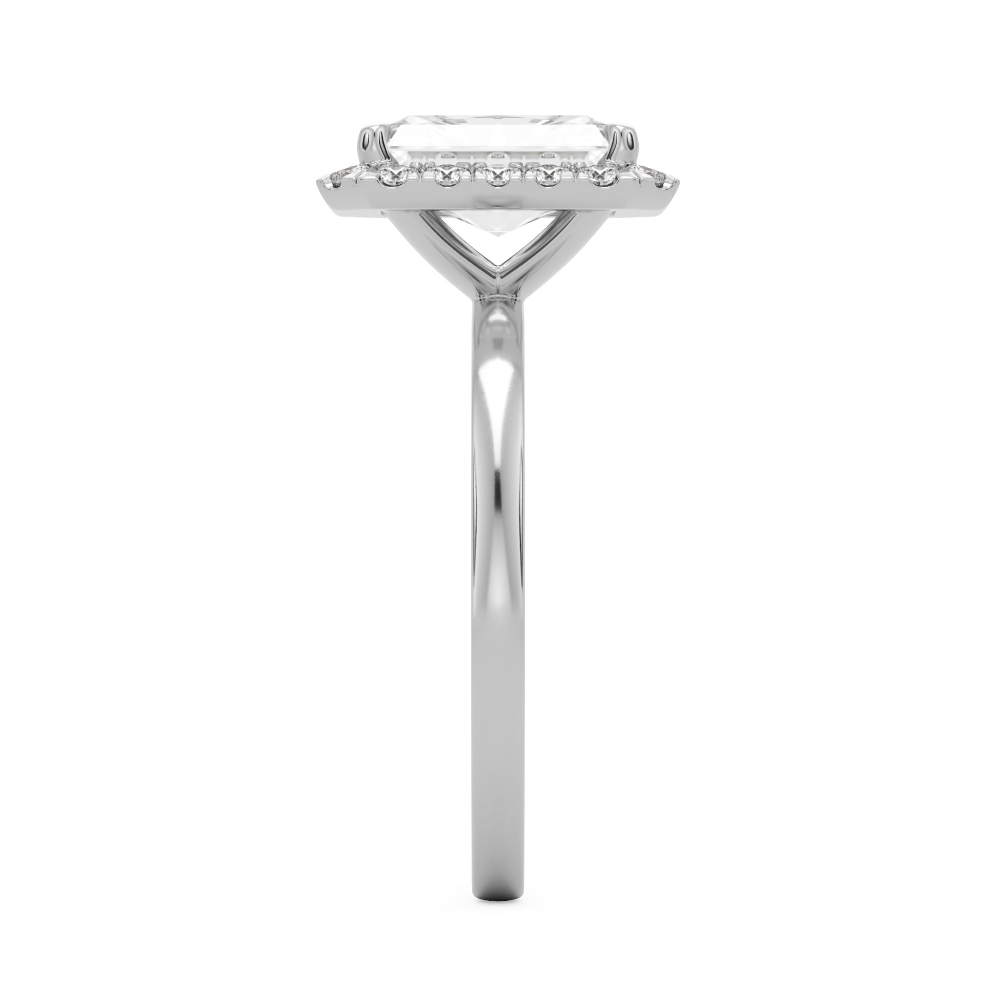 radiant moissanite halo platinum