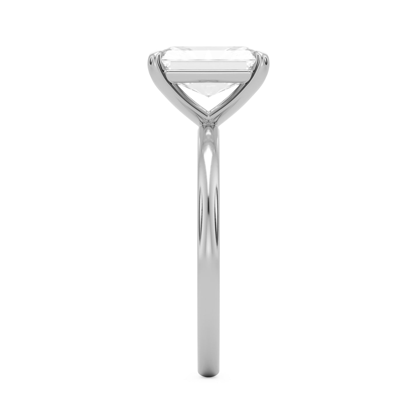radiant moissanite plain 14k white gold