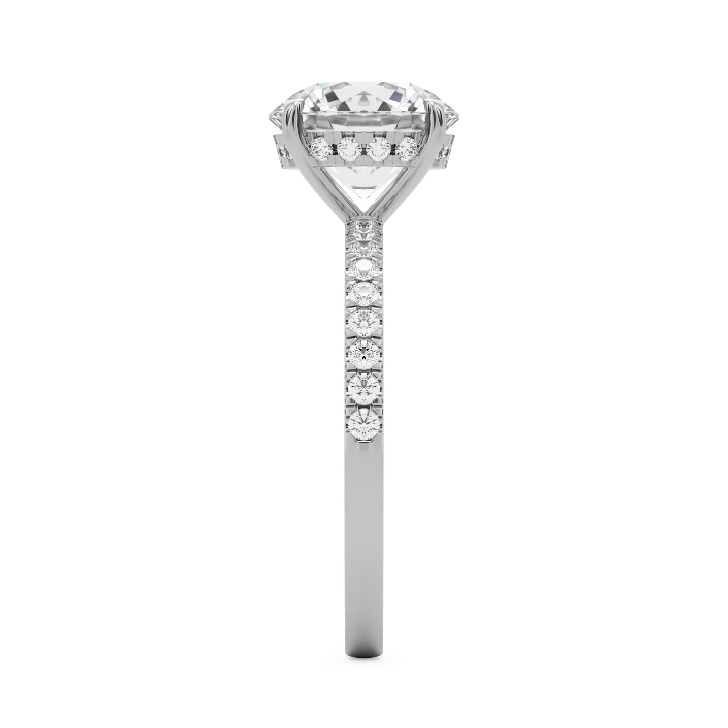 round solitaire hidden halo platinum