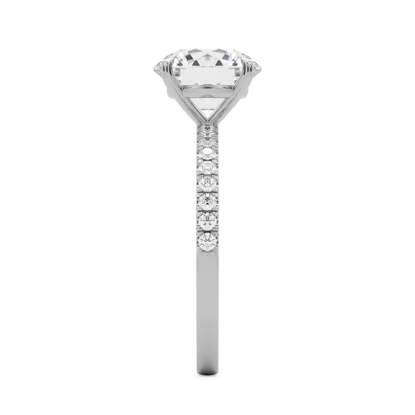round solitaire pavé platinum