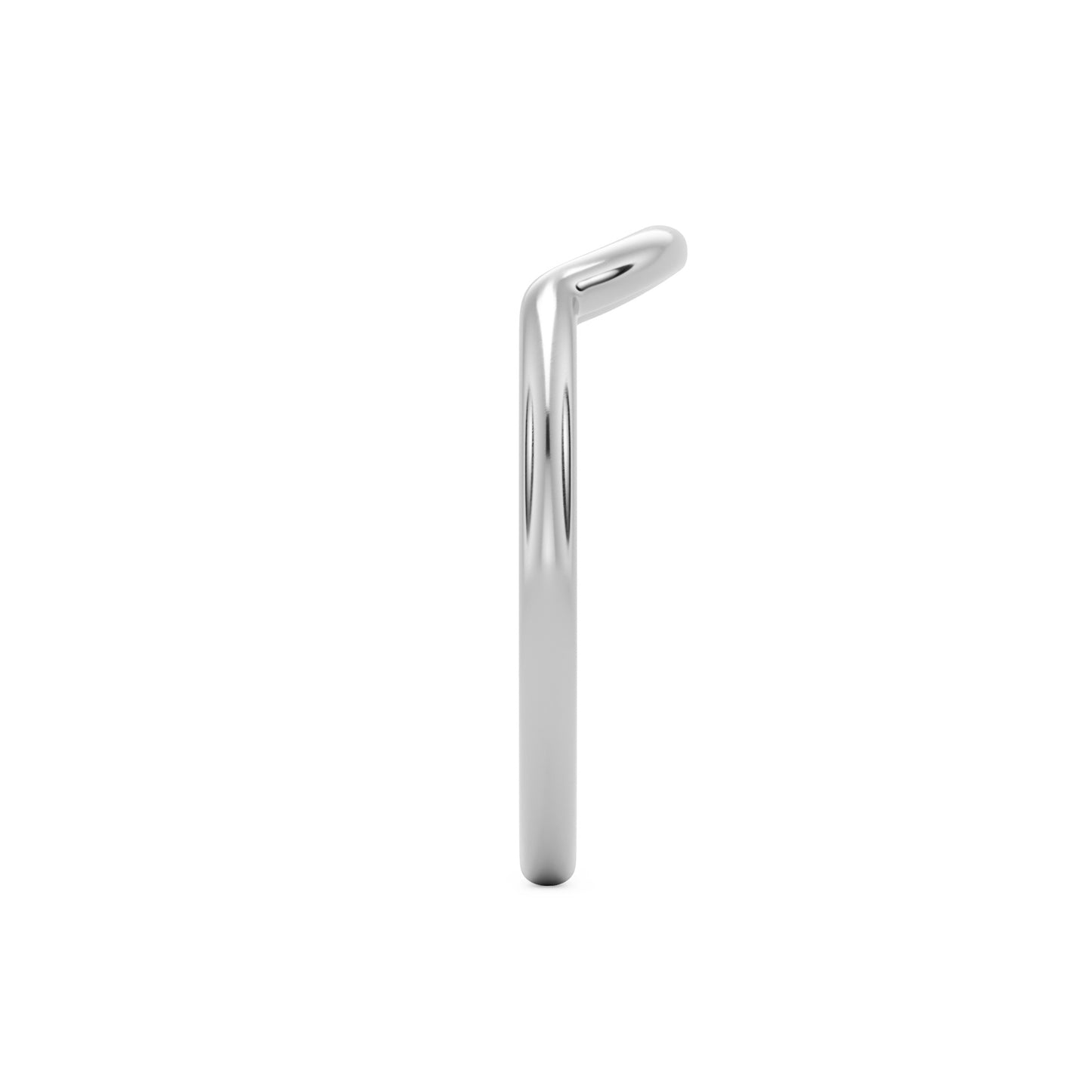 small curve wedding band platinum