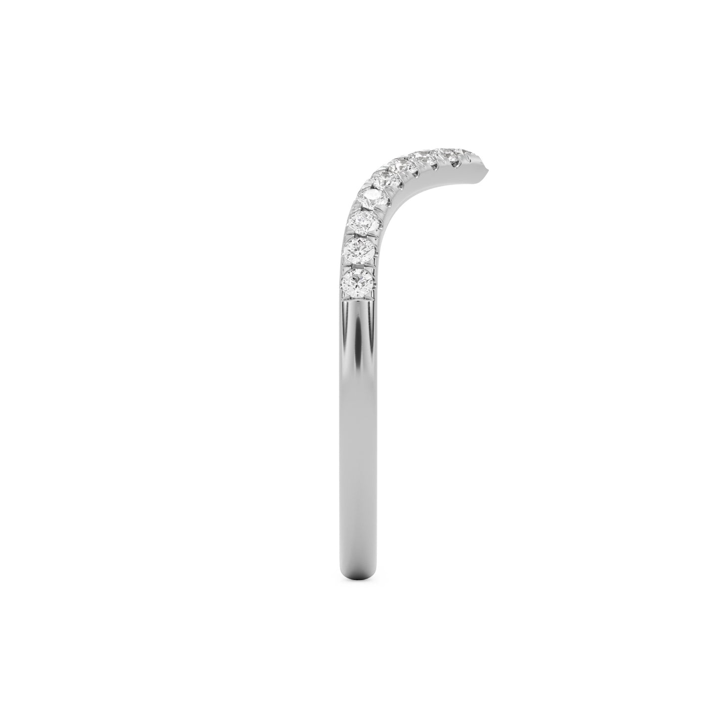 soft point pave wedding band platinum