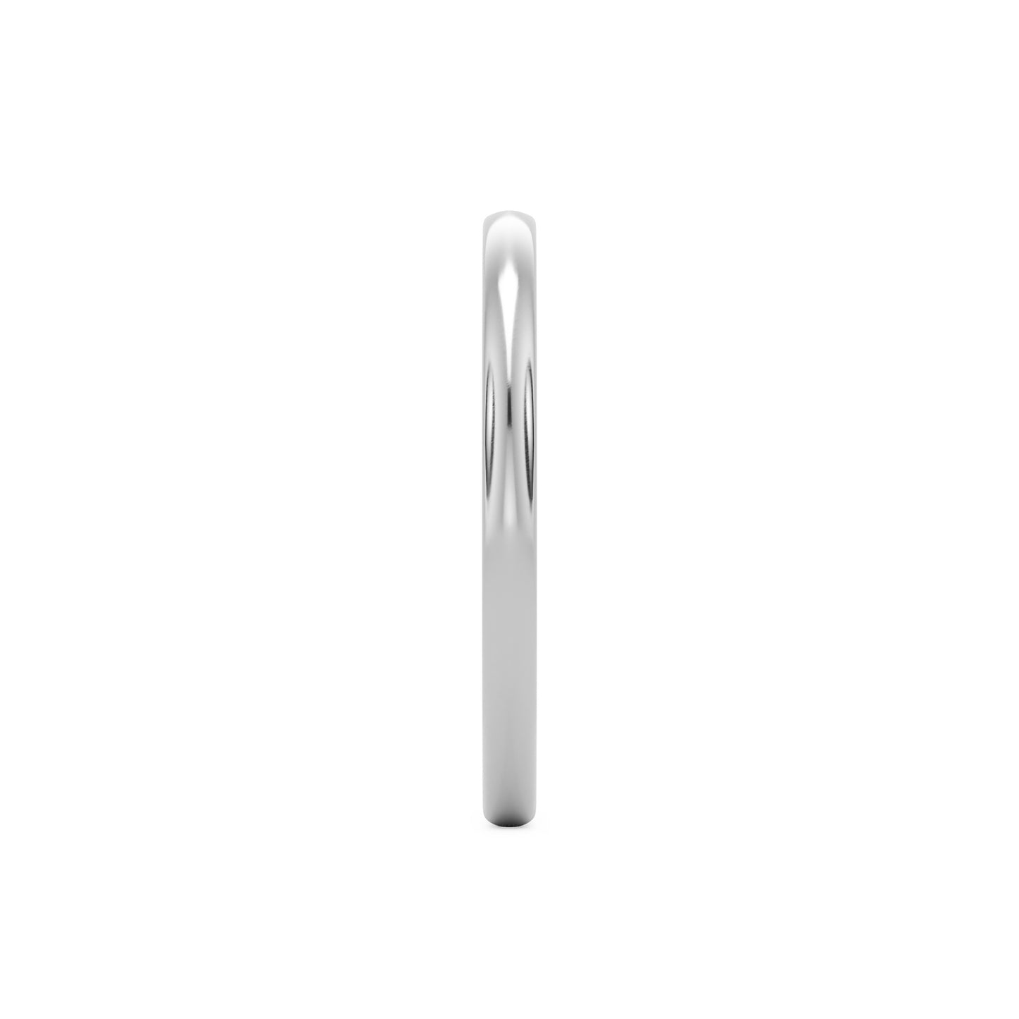 burnished wedding band 14k white gold
