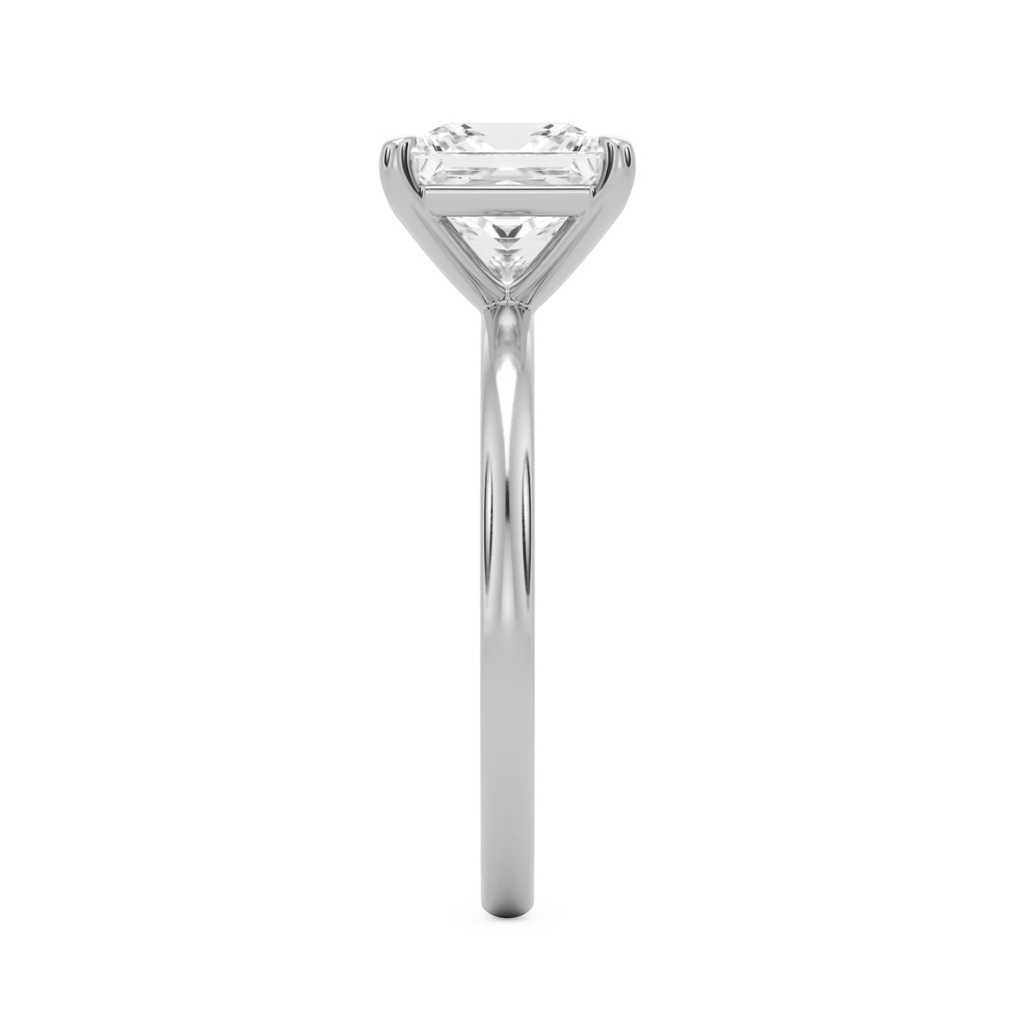 square moissanite plain 14k white gold