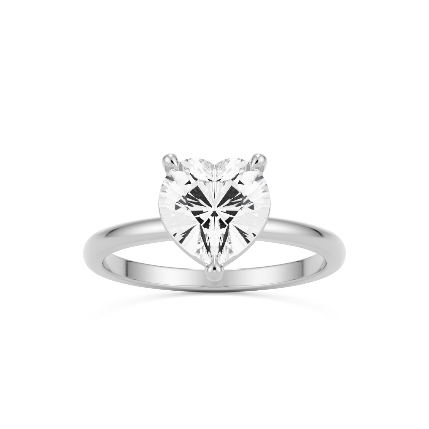 heart moissanite solitaire platinum