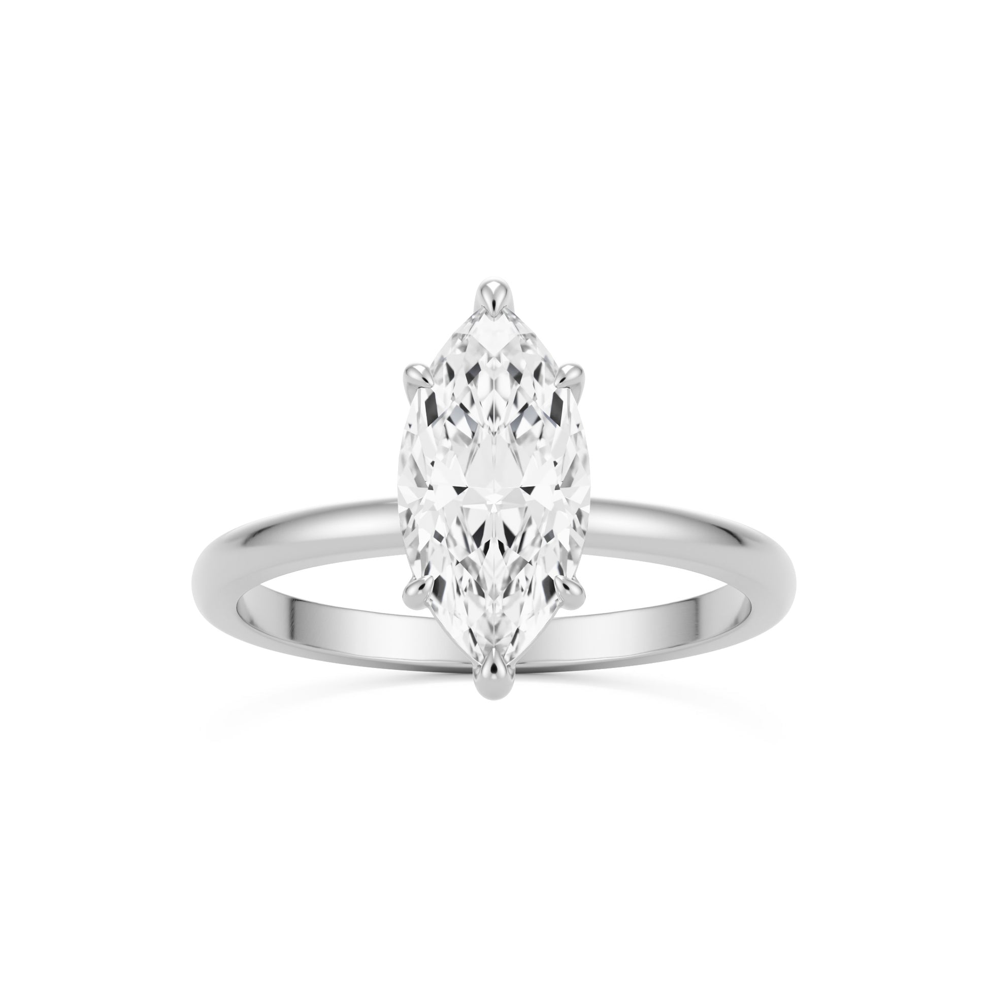 marquise moissanite plain 14k white gold