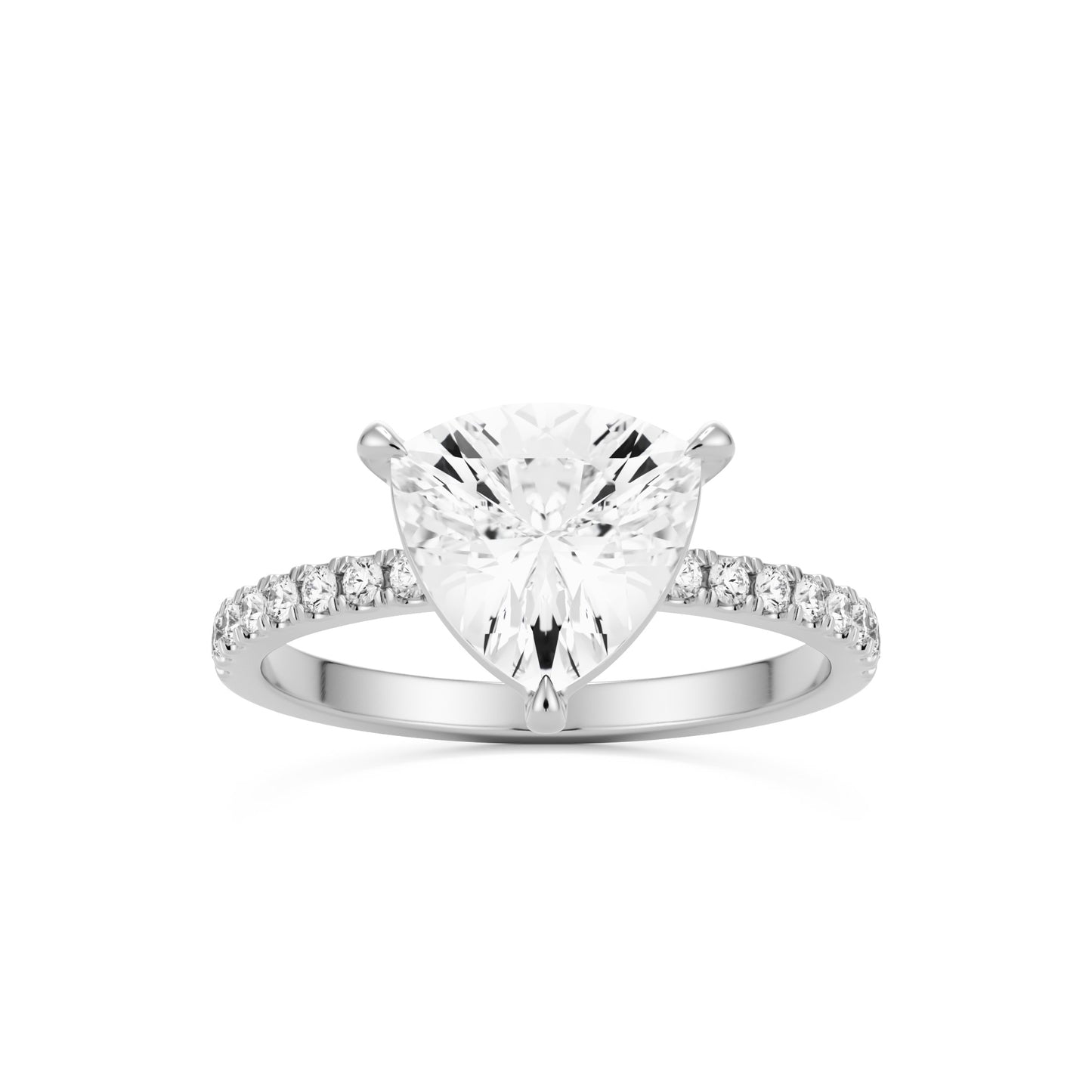 trillion pavé solitaire platinum
