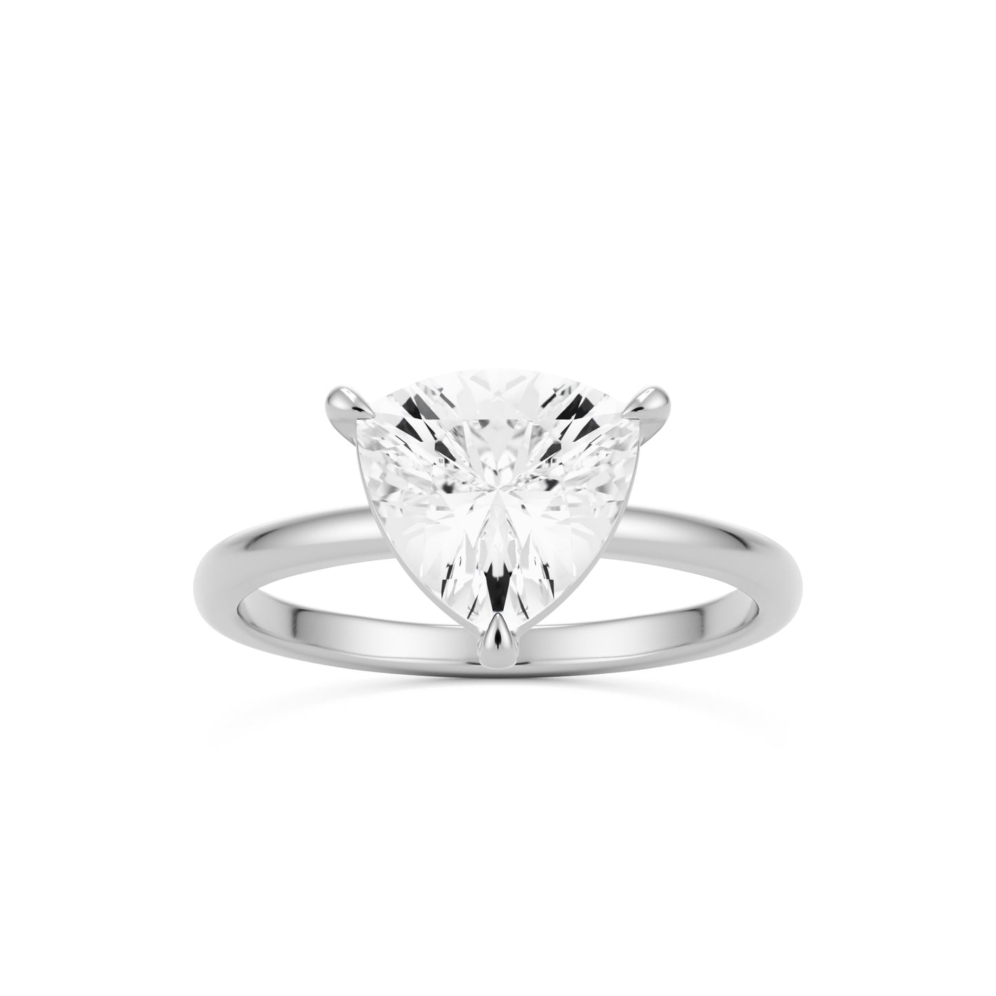 trillion plain 14k white gold