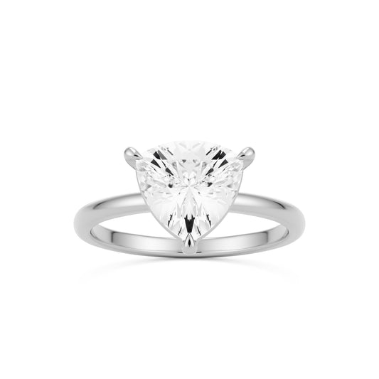 trillion plain 14k white gold