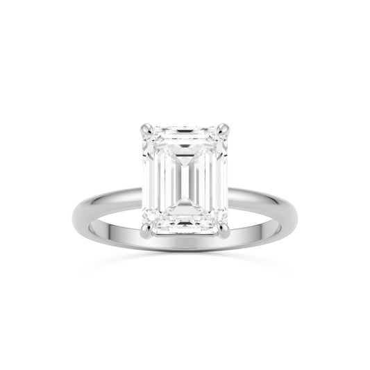 emerald solitaire 14k white gold