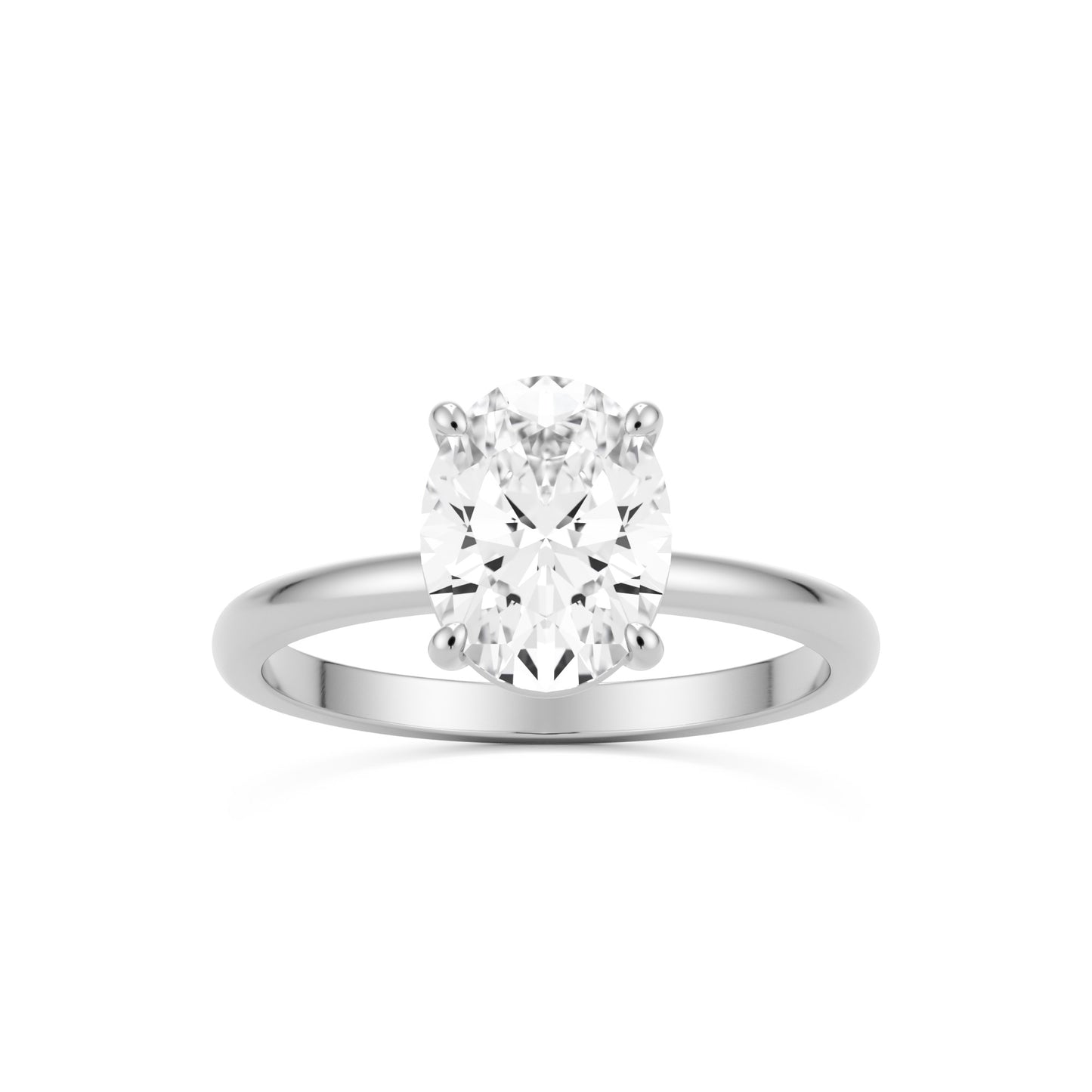 oval solitaire 14k white gold