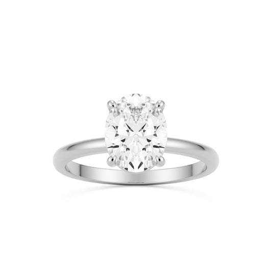 oval solitaire 14k white gold