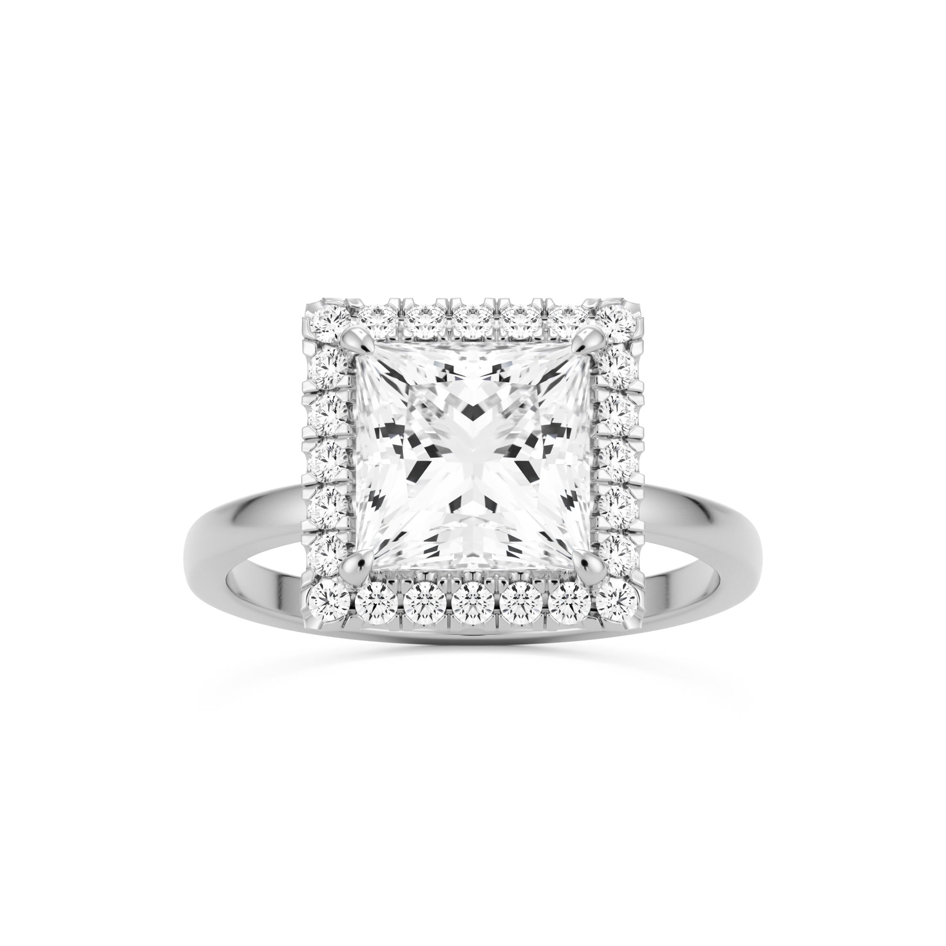 princess halo 14K white gold