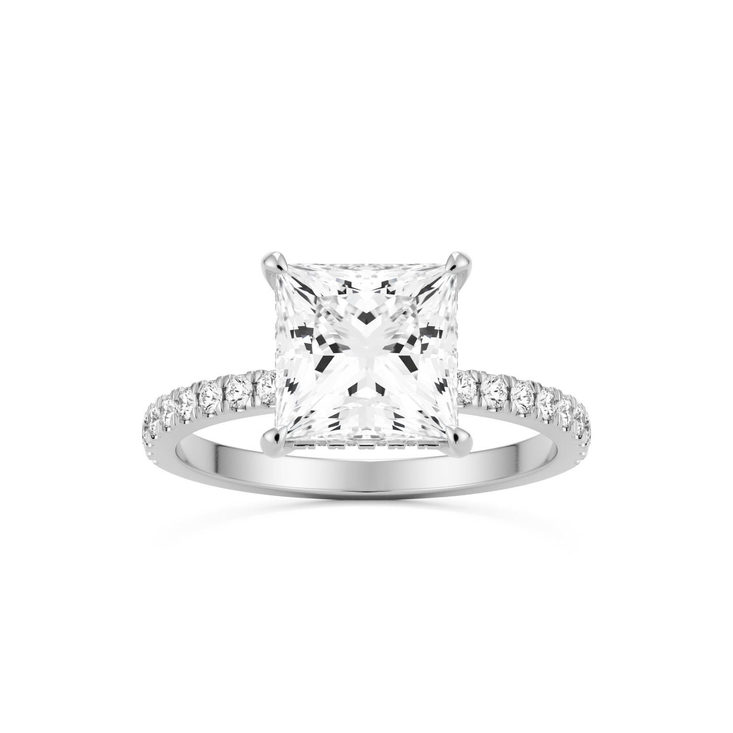 princess hidden halo pavé platinum