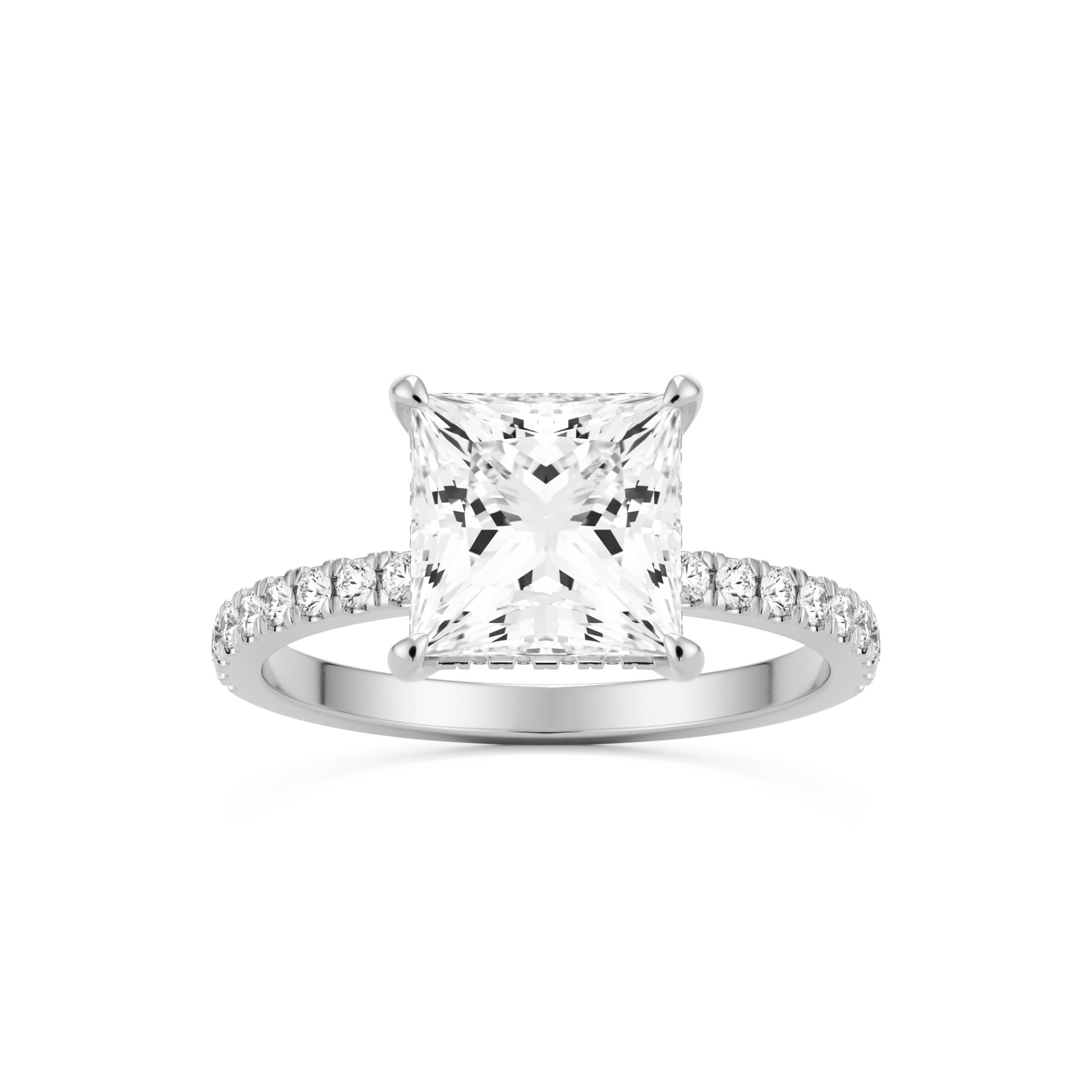princess hidden halo pavé platinum