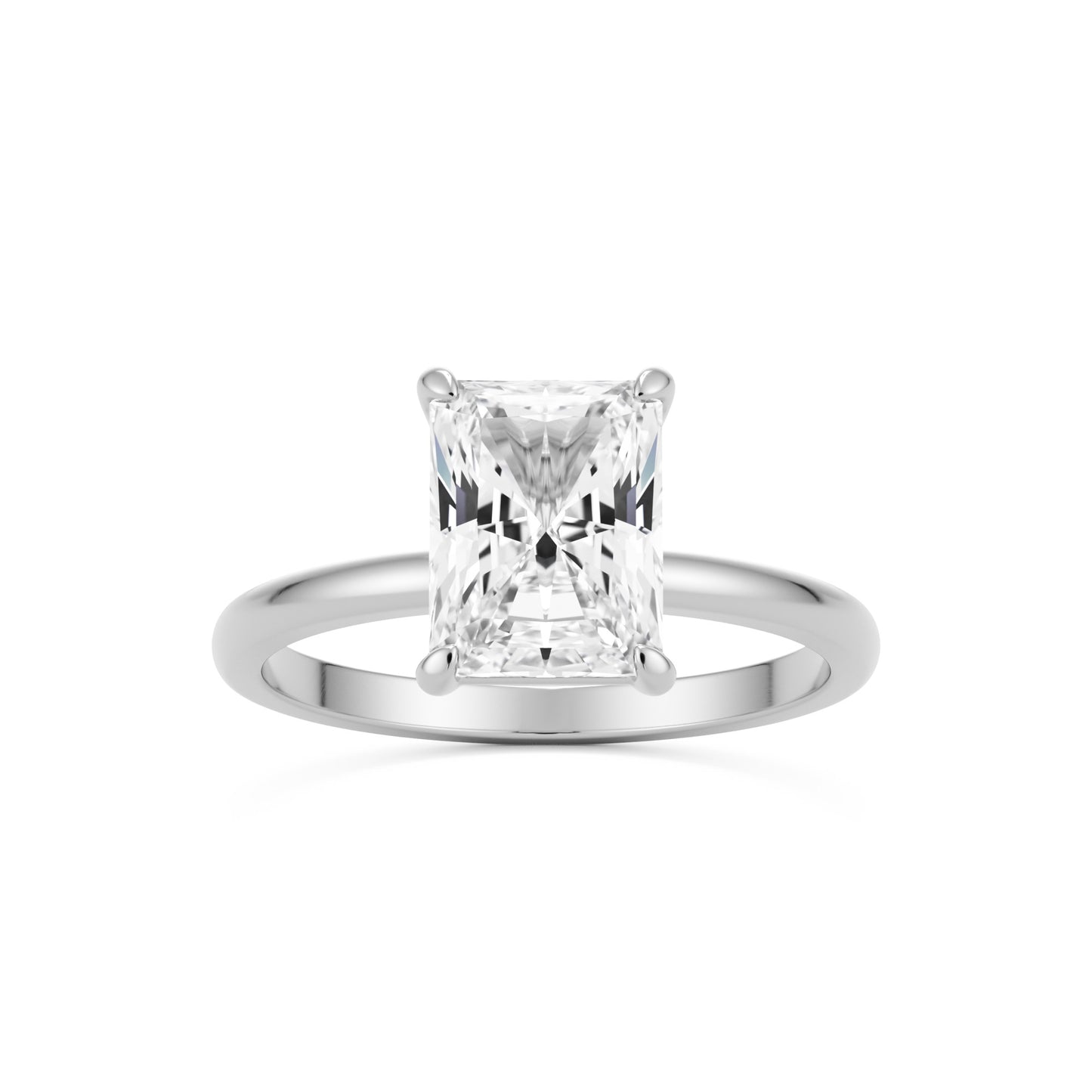 radiant moissanite plain platinum