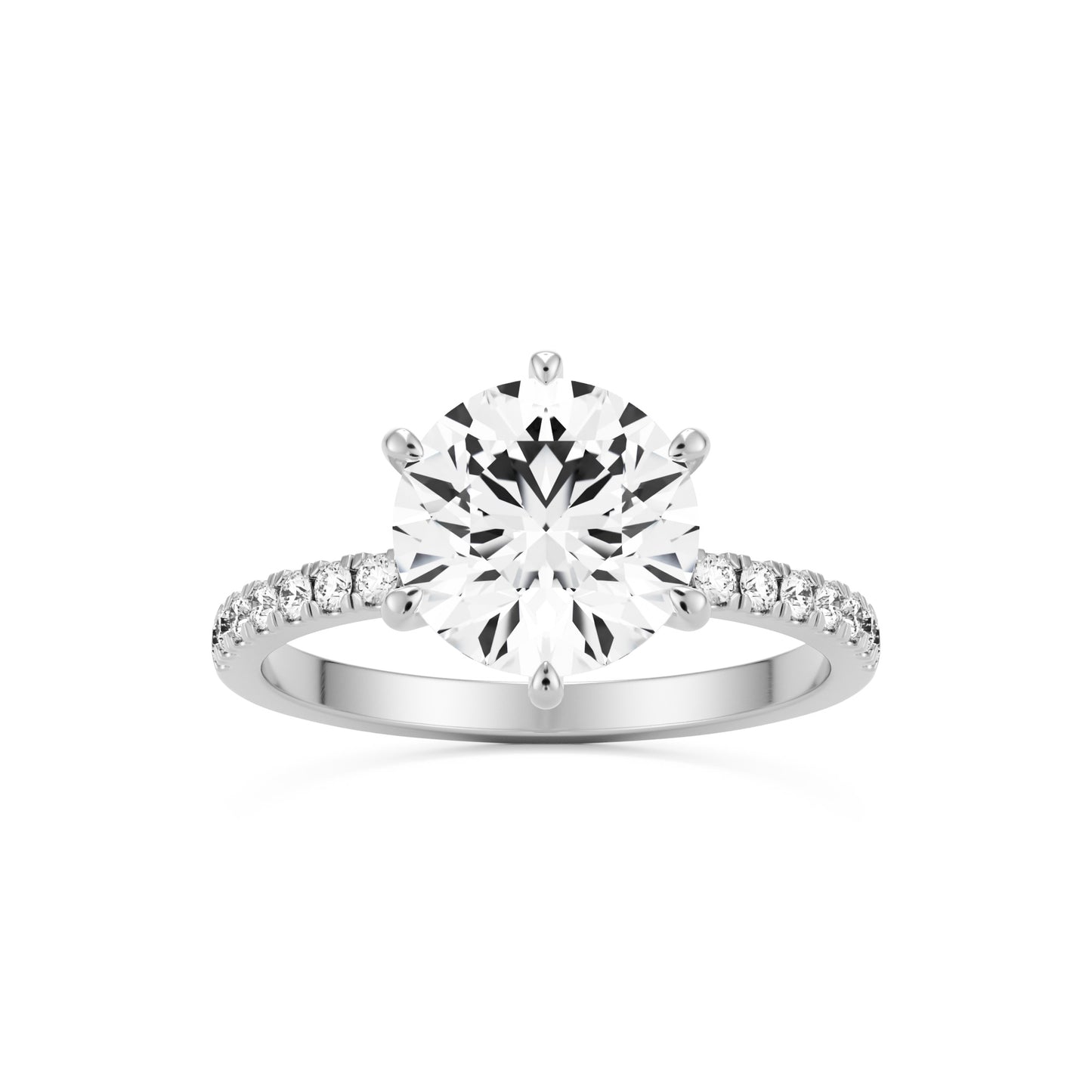 round solitaire pavé platinum