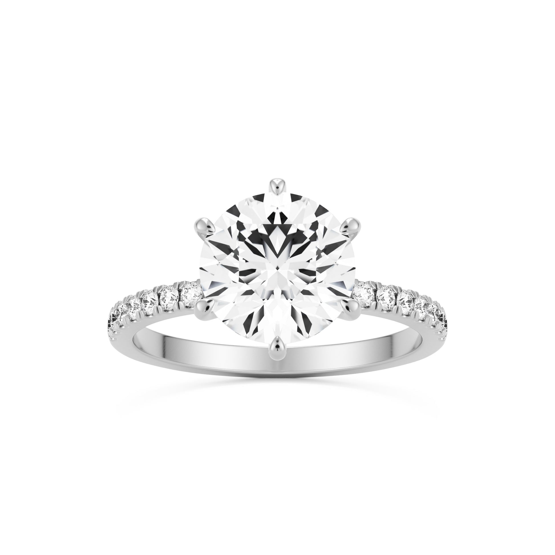 round solitaire pavé platinum