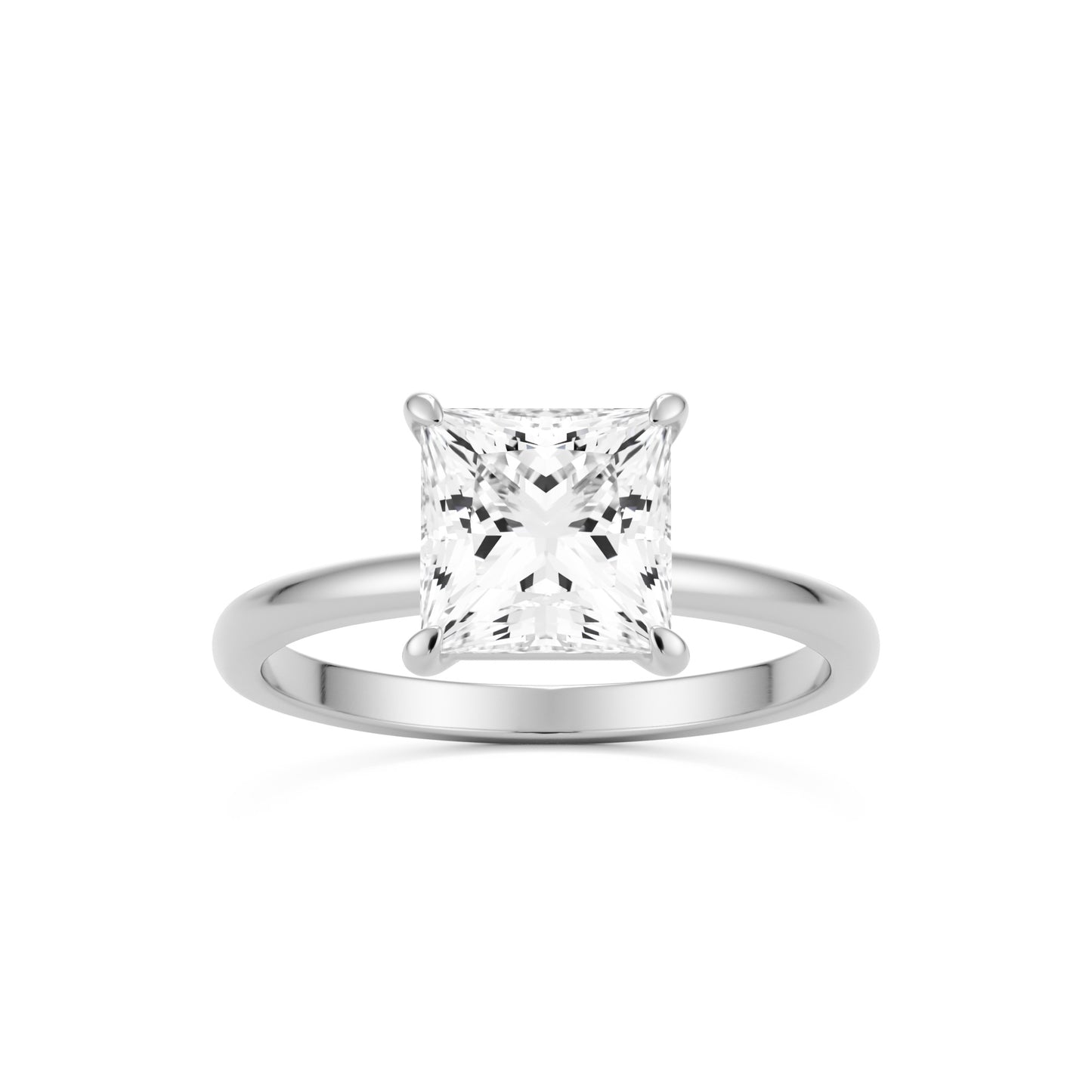 square moissanite plain platinum