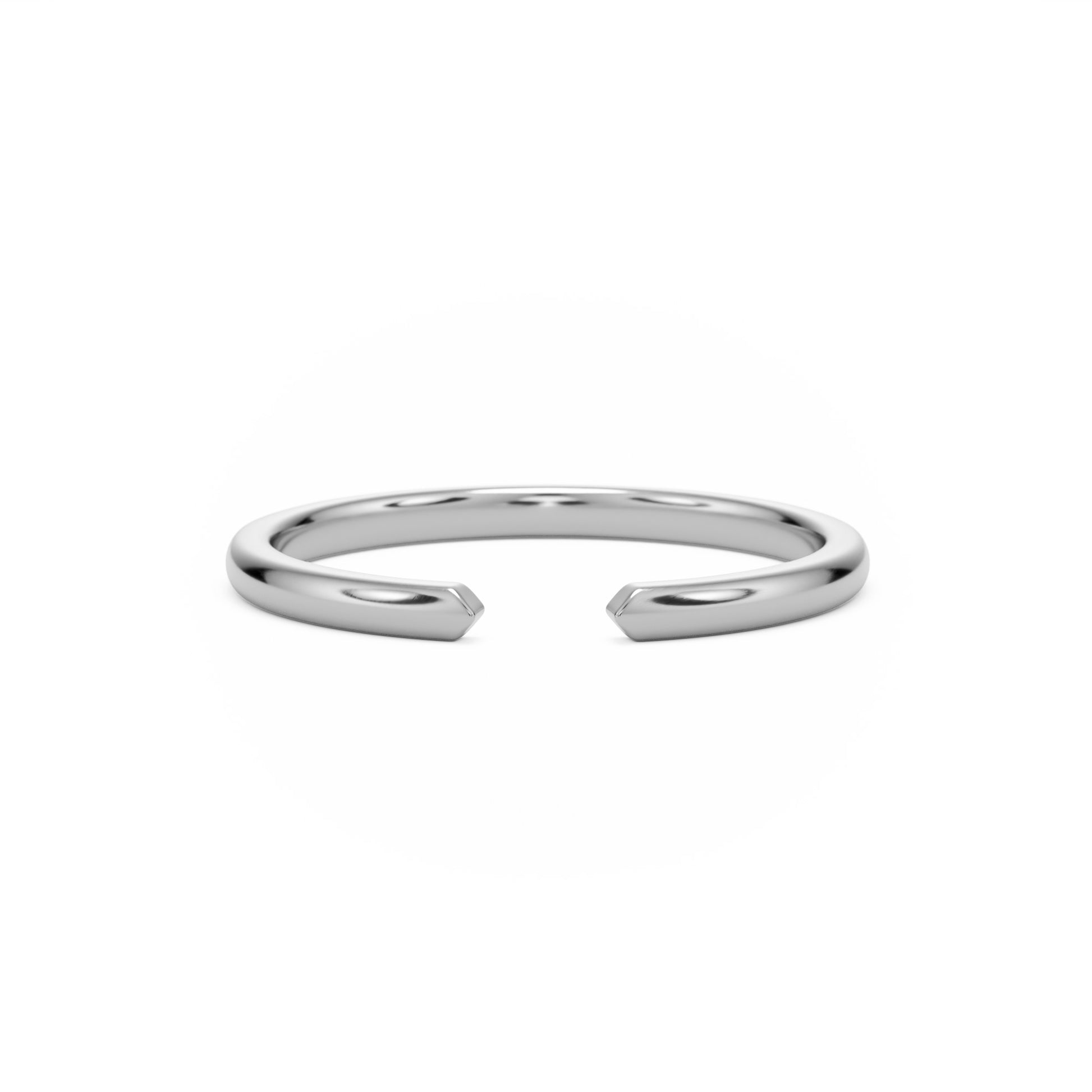 open plain 14k white gold