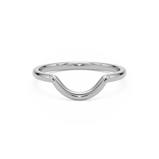 small curve wedding band 14k white gold