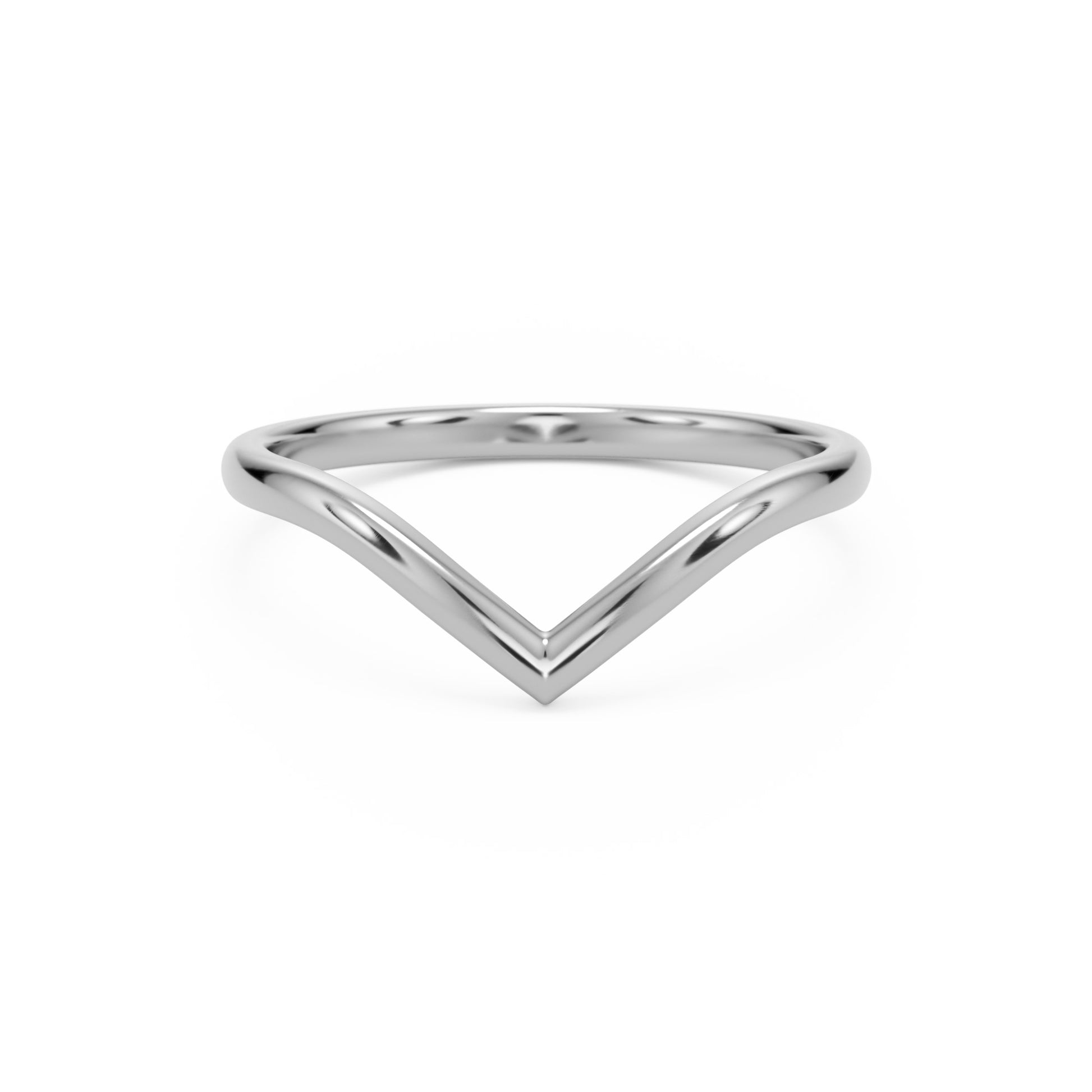 soft point wedding band 14k white gold