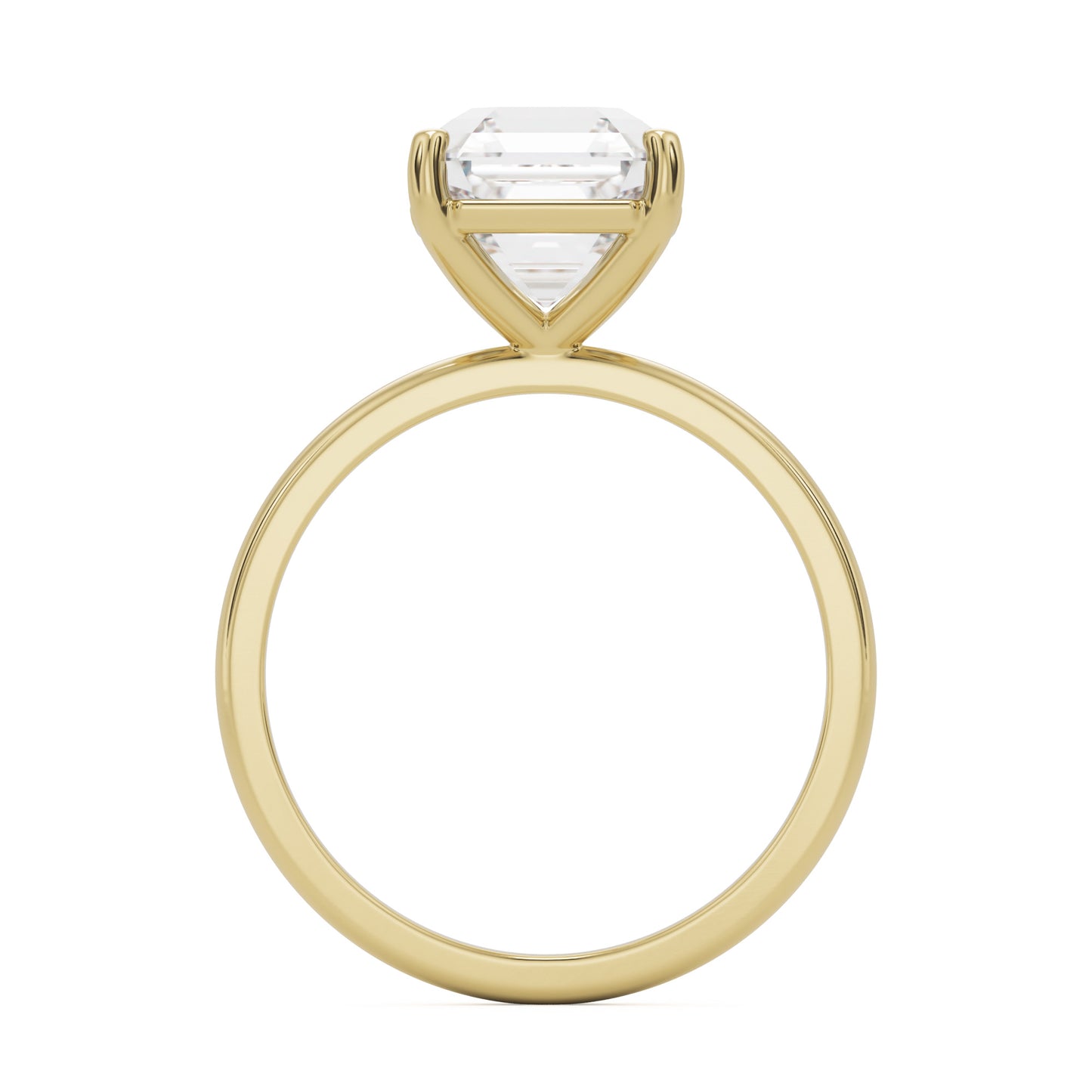 asscher plain 14k yellow gold