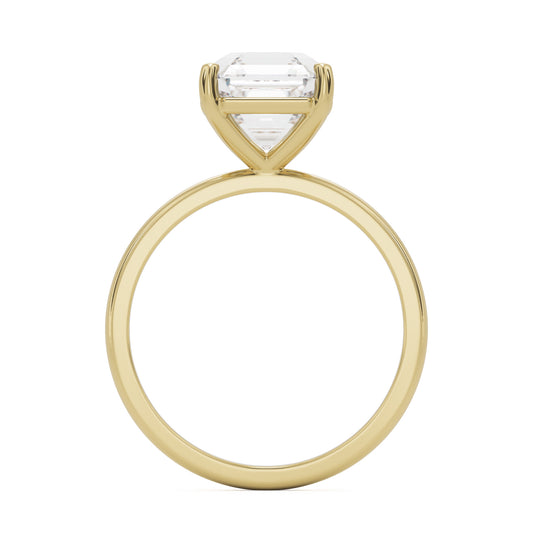 asscher plain 14k yellow gold
