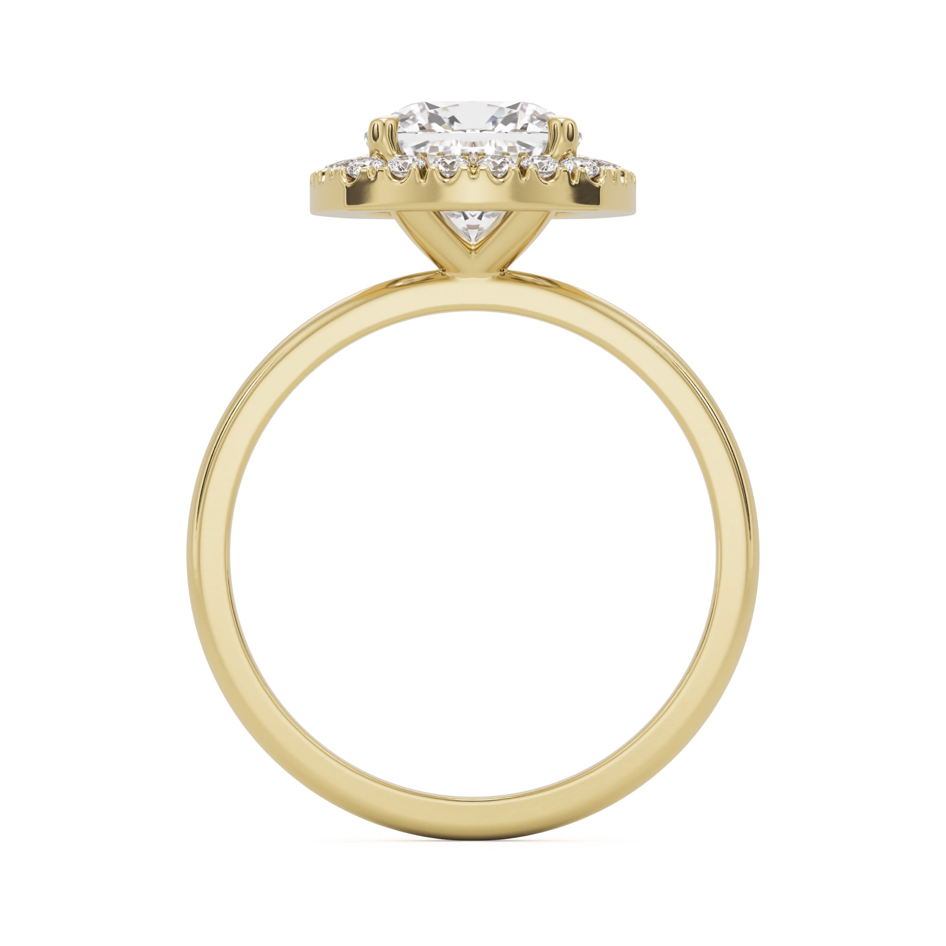 cushion halo 14k yellow gold