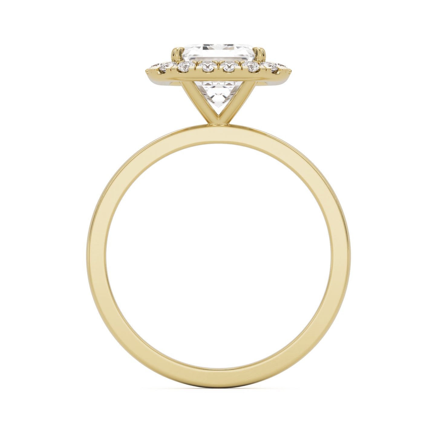 emerald halo 14K yellow gold