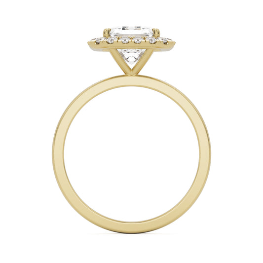 emerald halo 14K yellow gold