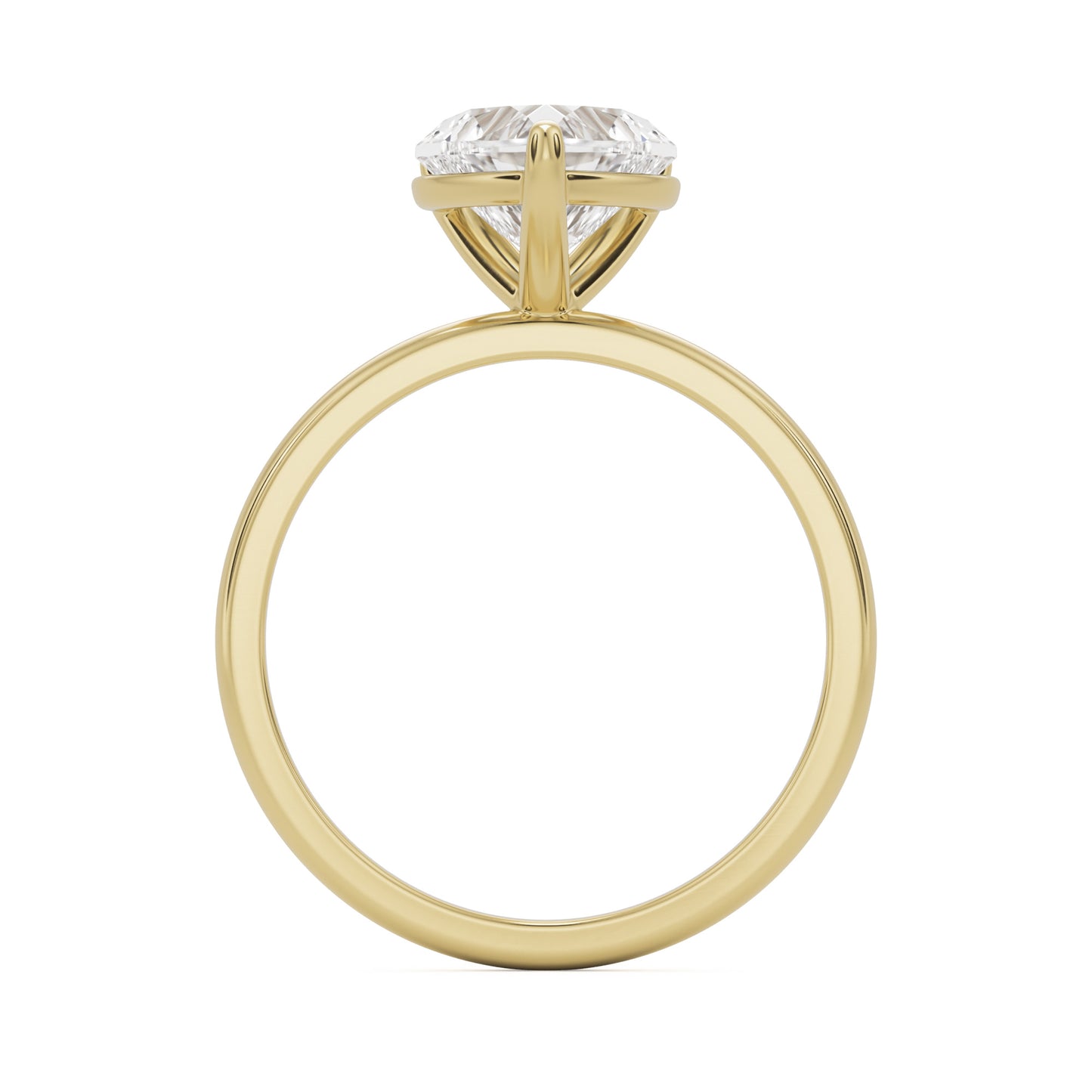 heart moissanite solitaire 14k yellow gold