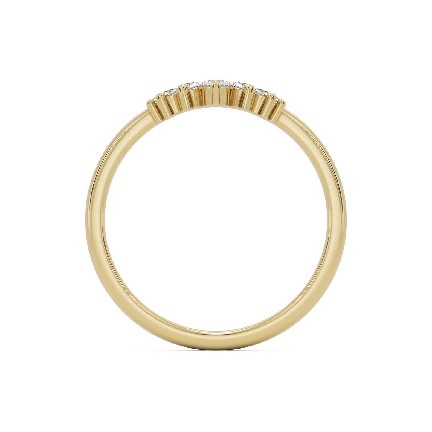 the marquise tiara wedding band 14k yellow gold