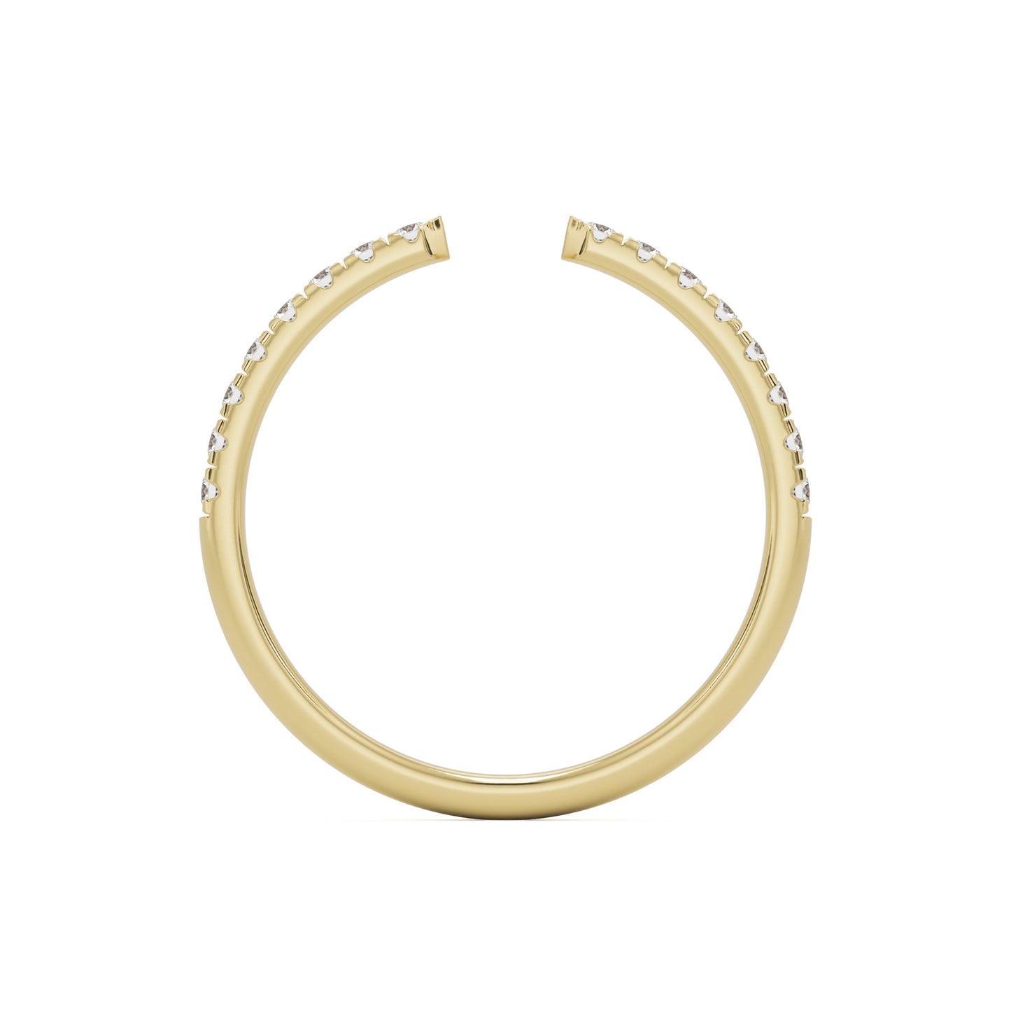 open pave 14k yellow gold