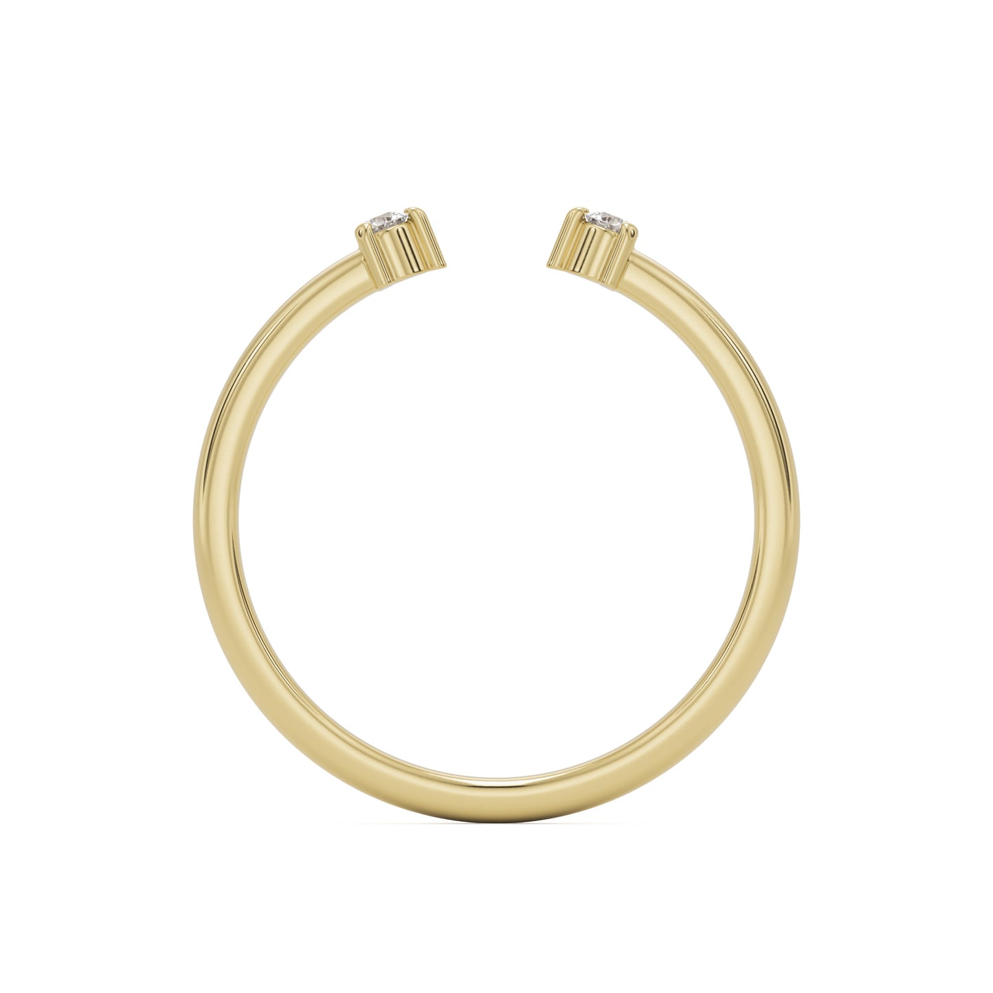 the open two stone wedding band 14k yellow gold