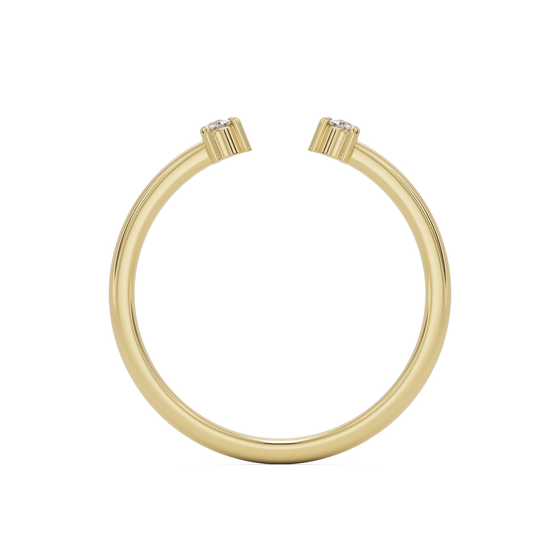 the open two stone wedding band 14k yellow gold