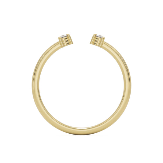 the open two stone wedding band 14k yellow gold
