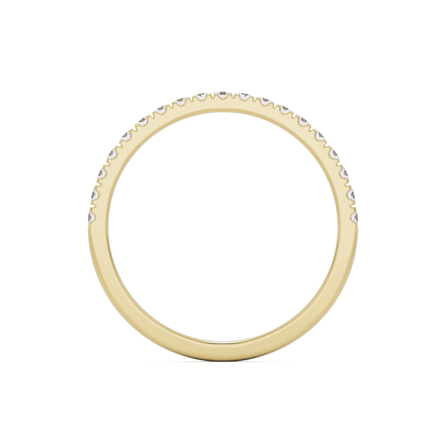 pave wedding band 14k yellow gold