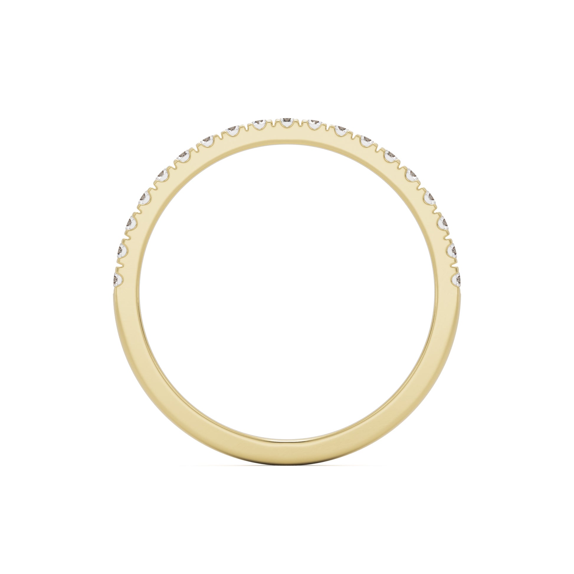 pave wedding band 14k yellow gold