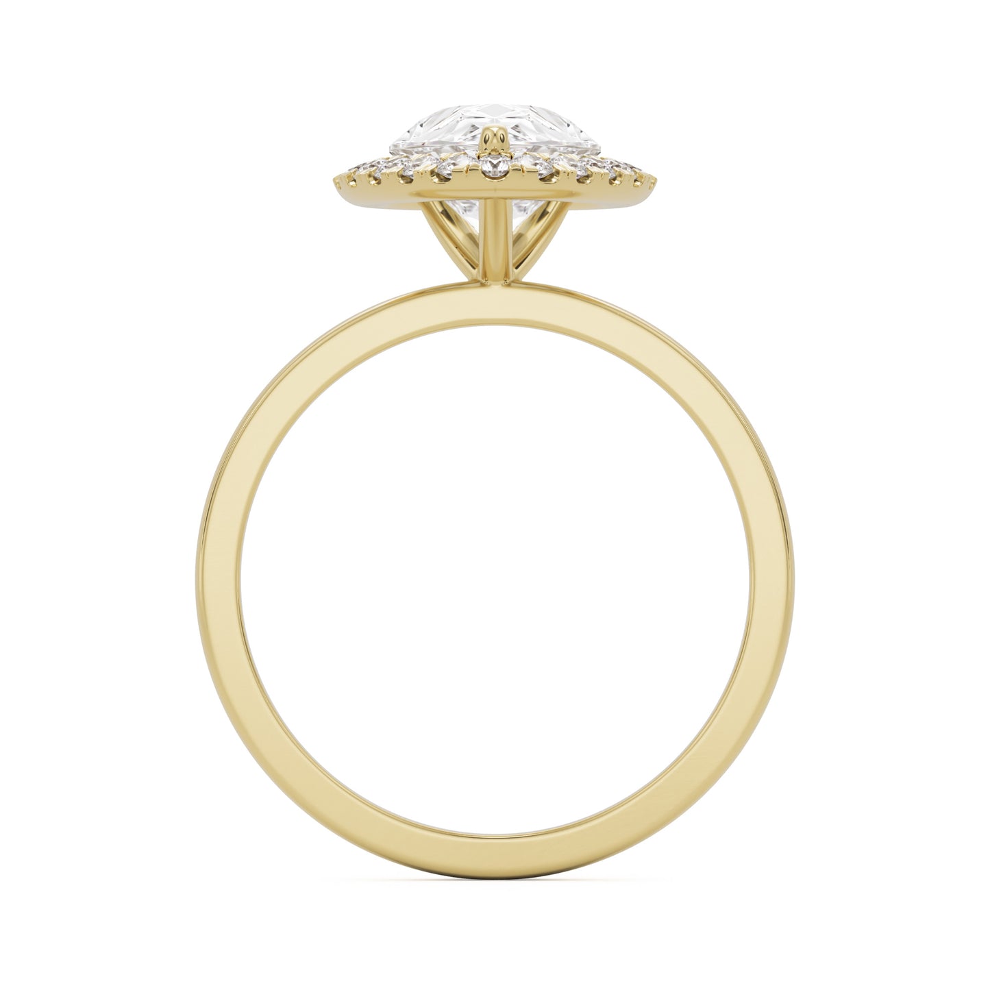pear halo 14k yellow gold