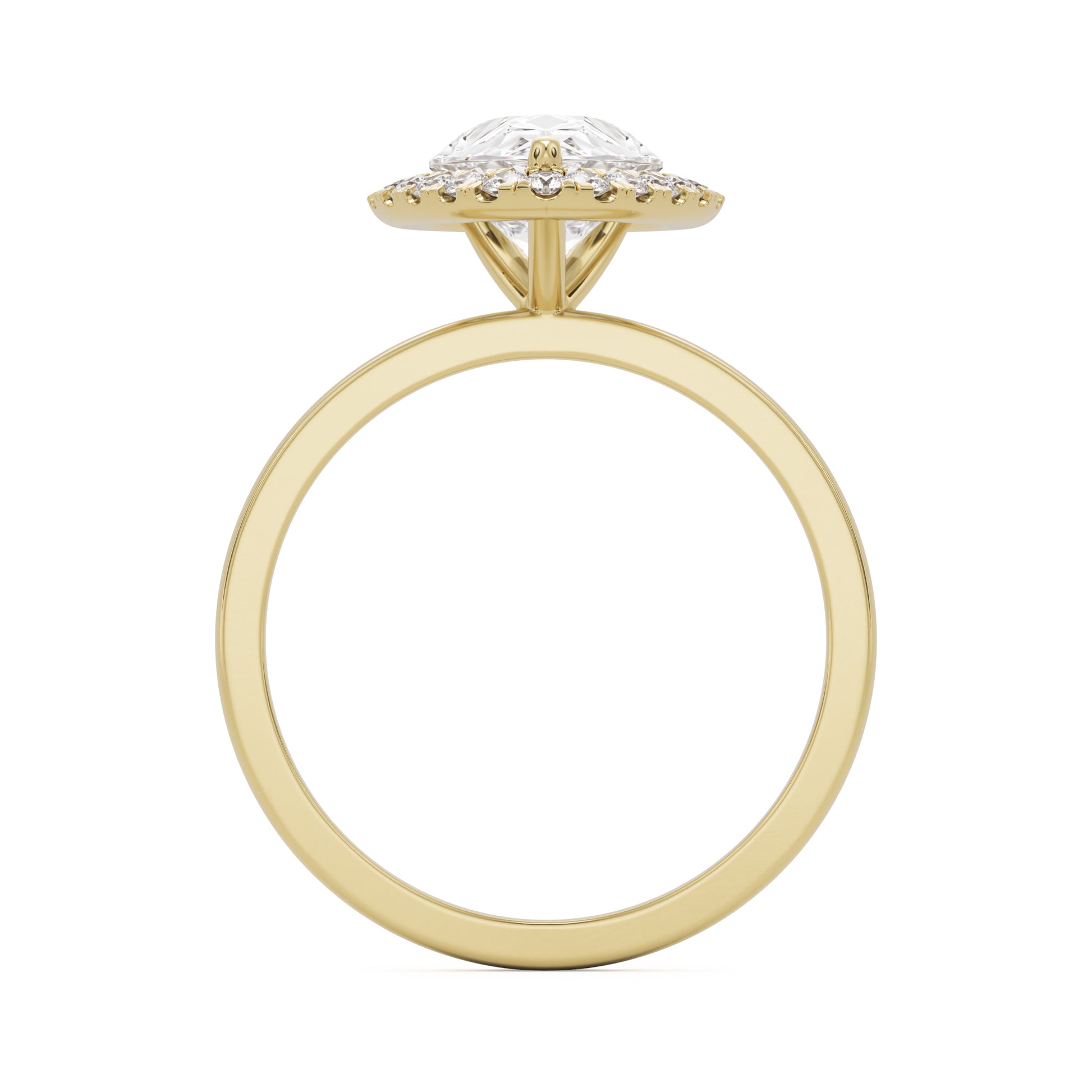 pear halo 14k yellow gold