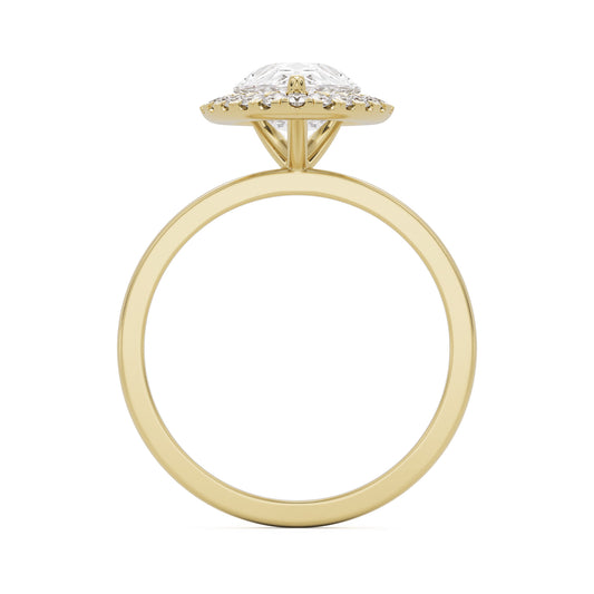 pear halo 14k yellow gold