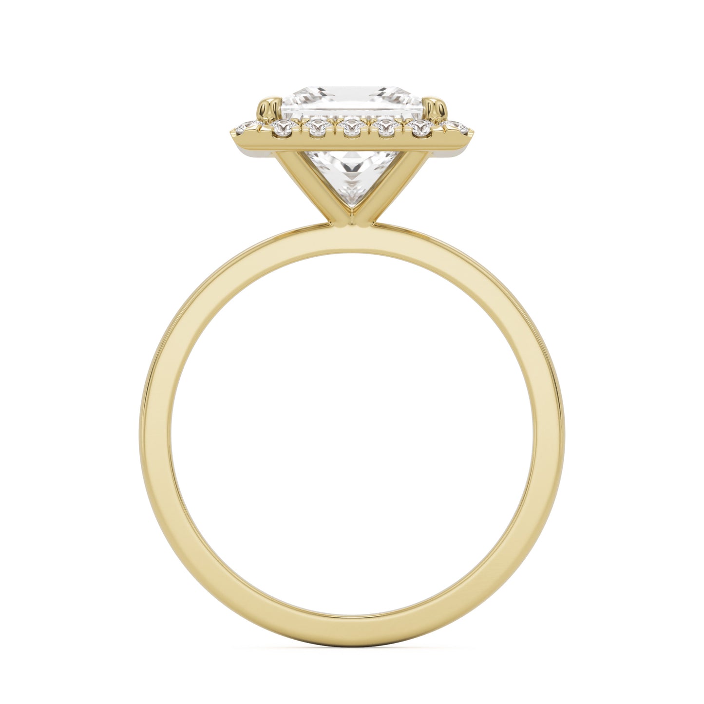 princess halo 14K yellow gold