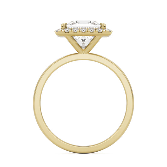 princess halo 14K yellow gold