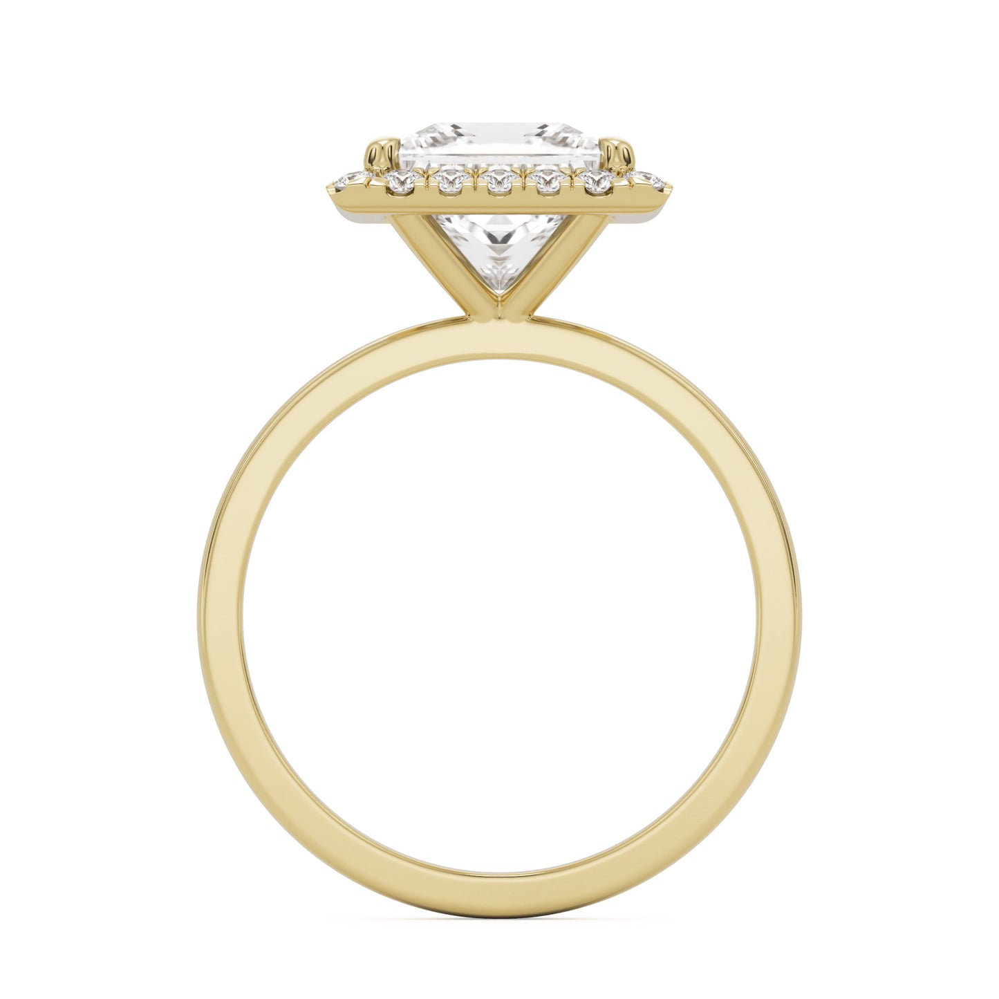 princess halo 14K yellow gold